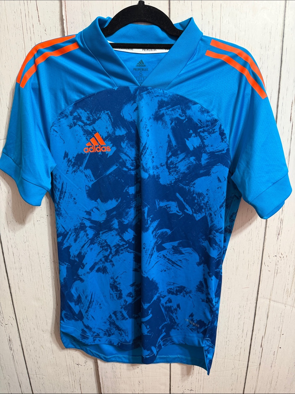 adidas Blue and Orange Short Sleeve